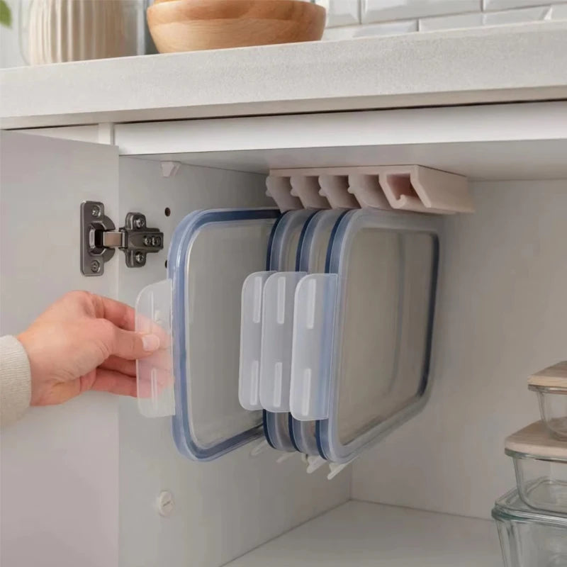 Kitchen Food Container Lid Holder Cabinet Space Saving Organizer Rack