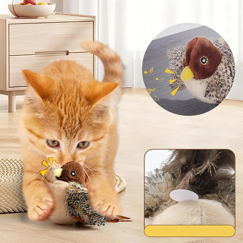 Interactive Cat Toys Flying Bird Cat Toy Flapping Wings Sparrow Toys