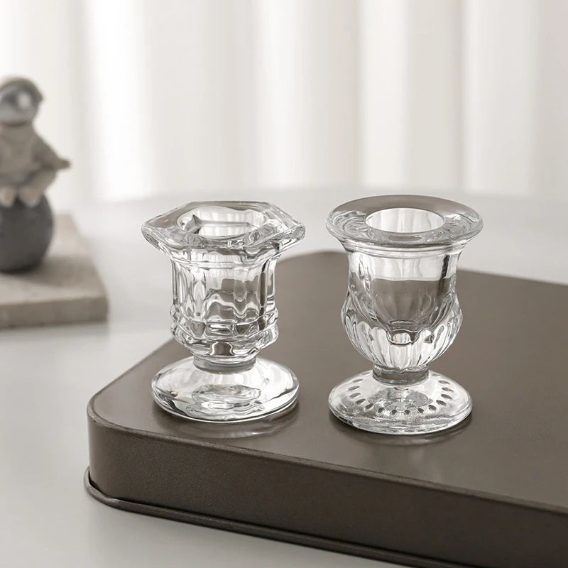Glass Candle Holder Novelty Nordic Decor Candlestick Romantic Candle