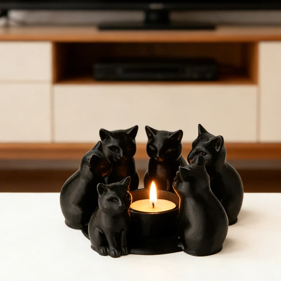 Cat-shaped Candle Holder, the Perfect Choice for Home and Café Decor.