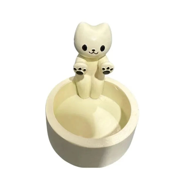 Adorable Cat-Shaped Candle Holder: Aromatherapy Decor for Desk