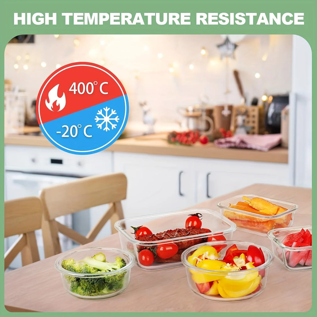 12pcs Glass Food Storage Containers with Lids, Meal Prep, Pantry
