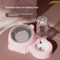 Pet Bowl 2-in-1 Auto Water Feeder, Tilted Elevated Cat Dog Bowl For