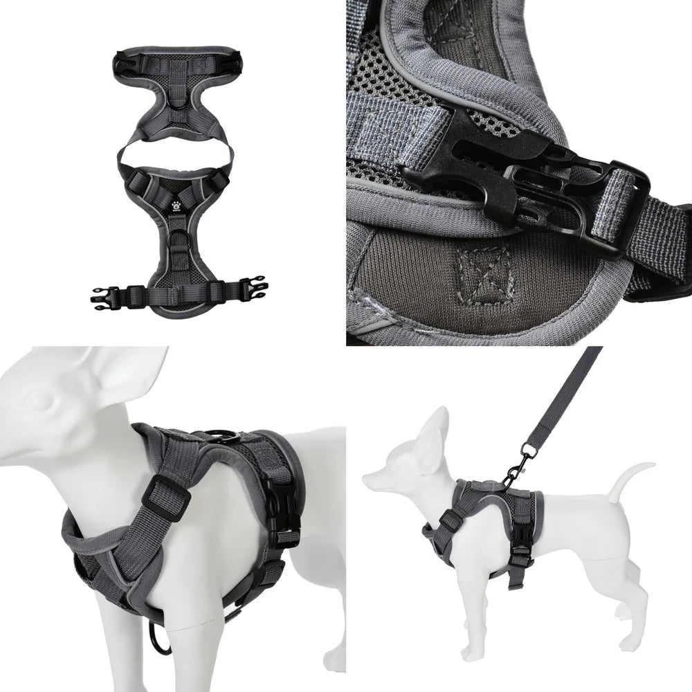 Dog Harness Leash Set For Small Medium Dogs Cat Hiking Adjustable