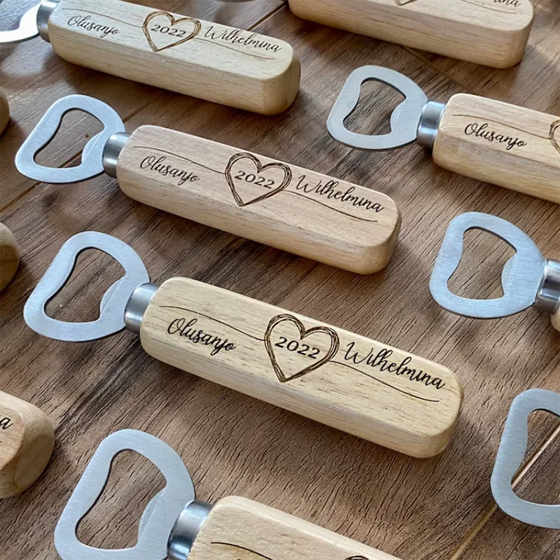 Personalized Beer Opener Wood Bottle Opener Kitchen Gadgets Bar Tools