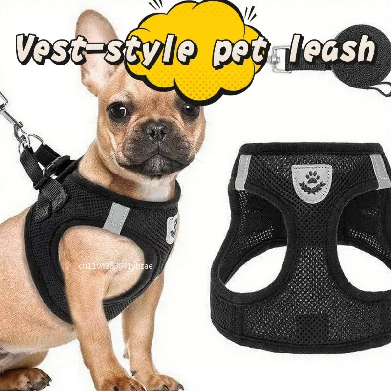 Cat Harness Vest Walking Lead Leash for Puppy Dogs Collar Polyester