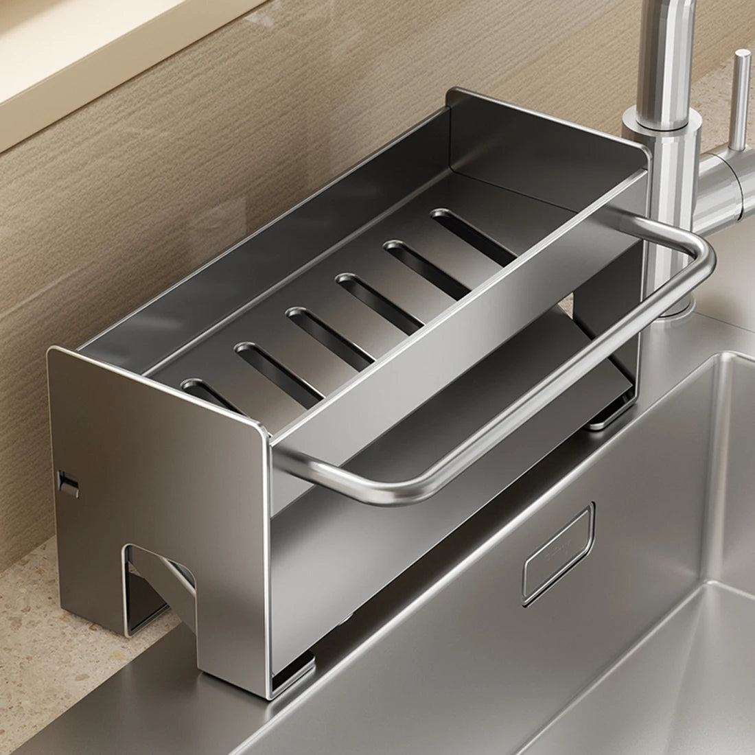 Kitchen Sink Stand Sponge Holder Dish Drainer Organizers Storage