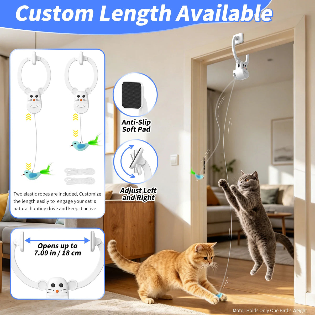 Interactive Cat Toys for Indoor Cats, Rechargeable Durable Safe