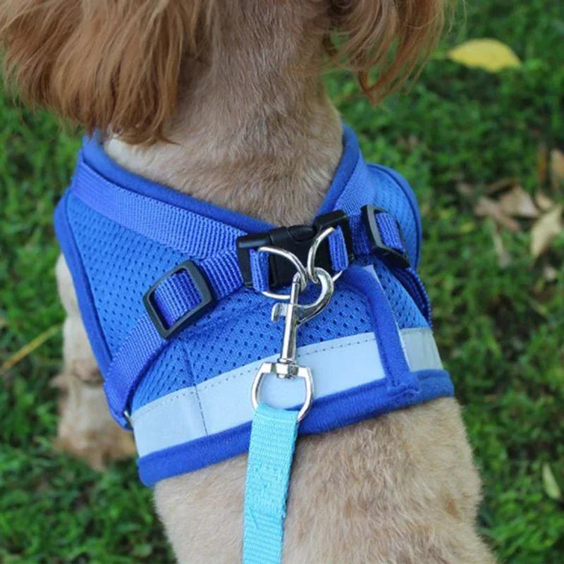 Vest Harness Leash Adjustable Mesh Vest Dog Harness Collar Chest