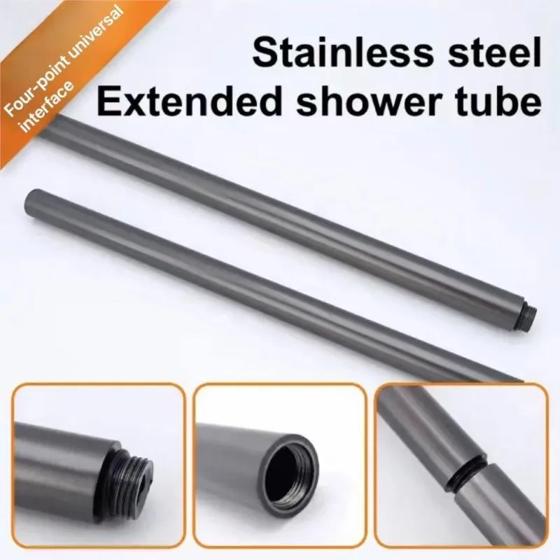 30/40cm Gun Grey Round Shower Extension Rod Shower Stainless Steel