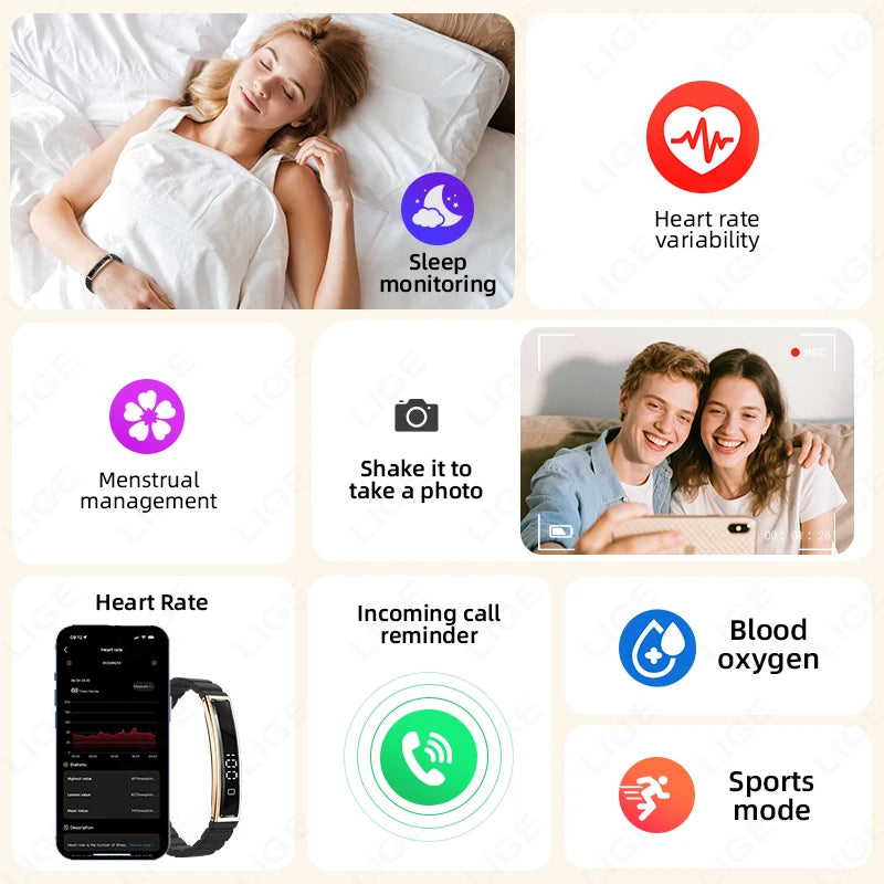 Health Smart Band Fitness Tracker Smartwatch with Heart Rate Blood