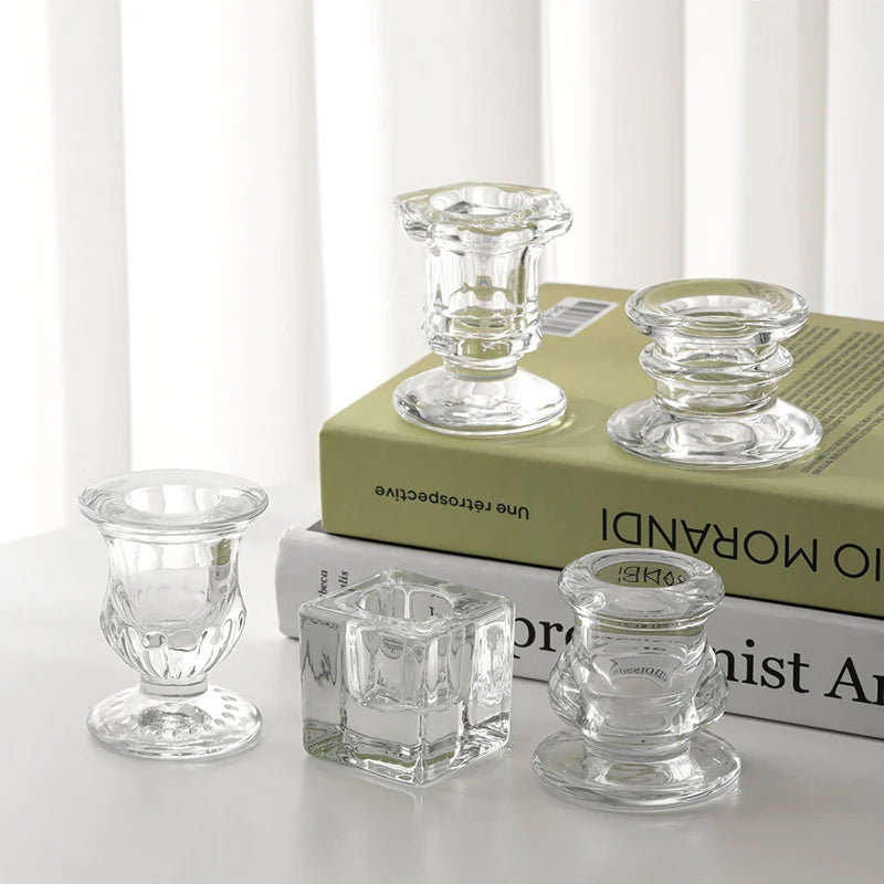 Glass Candle Holder Novelty Nordic Decor Candlestick Romantic Candle