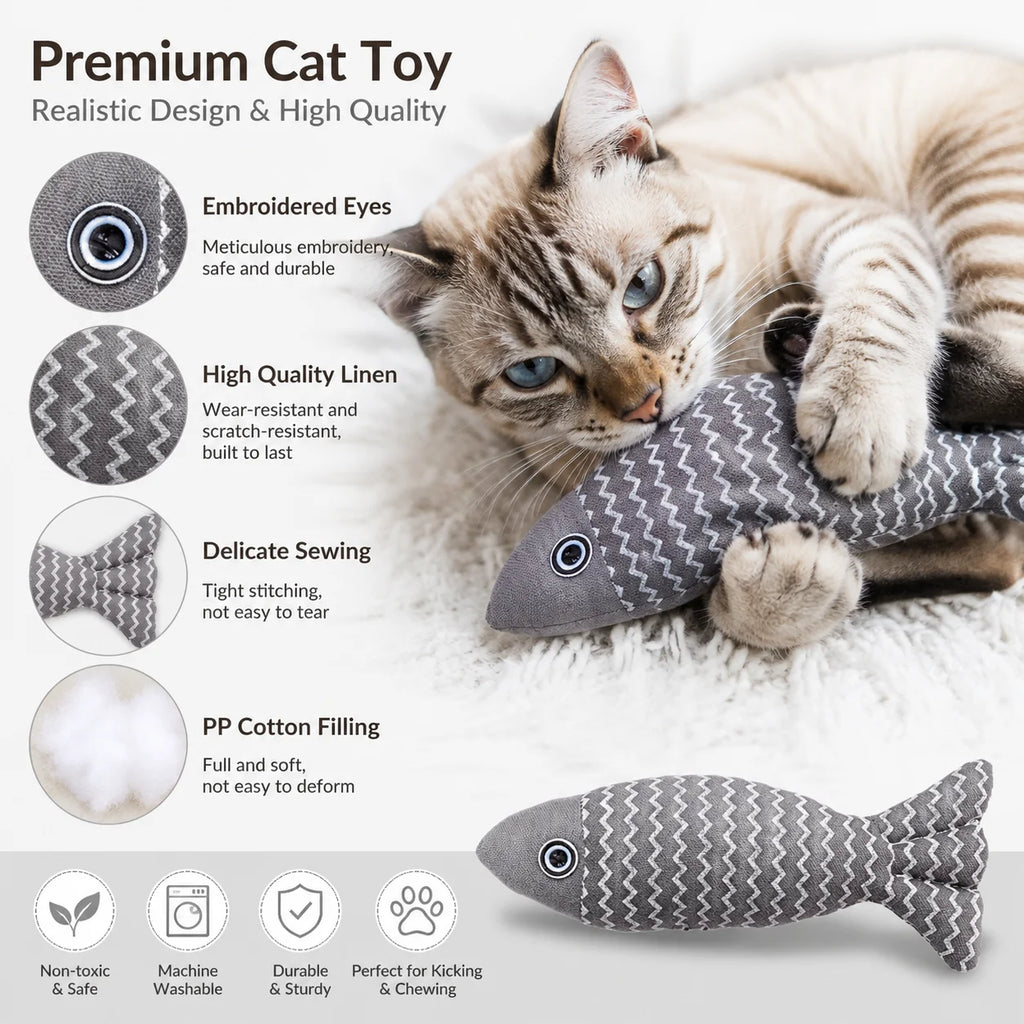 Cat Toys Fish Interactive Cat Toy Cat Chew Toy Simulation Fish Cat