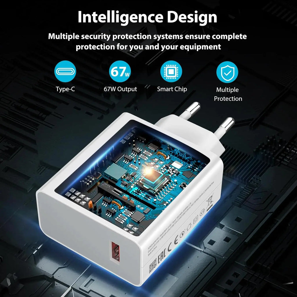 67W 6A Turbo Fast USB Charger For Xiaomi 12 13 14 15 17 Pro Redmi