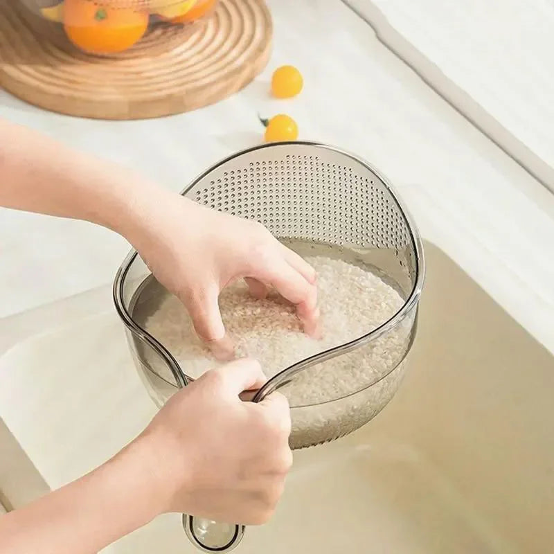 Kitchen washing gadget rice washing filter rice rinsing basin drain