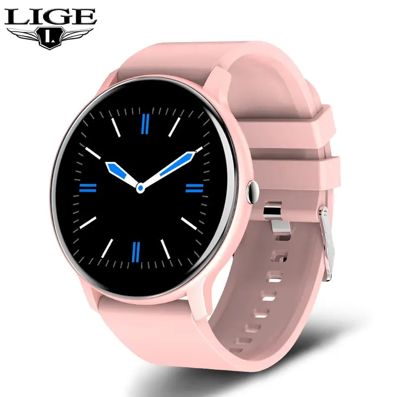 LIGE Smart Watch Men Women Full Touch Screen Sport Fitness Watch Man