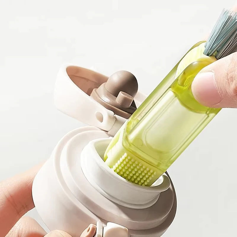 3 In 1 Multifunctional Cleaning Brush Tiny Bottle Cup Lid Detail