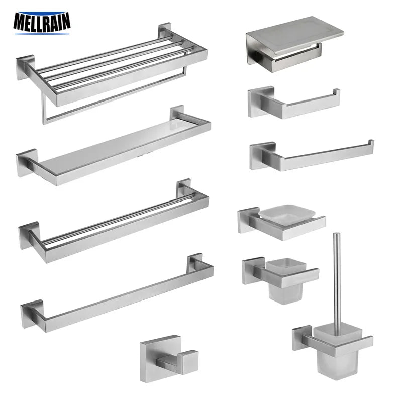 Stainless Steel Bathroom Accessories Brushed Nickel Towel Rack Toilet