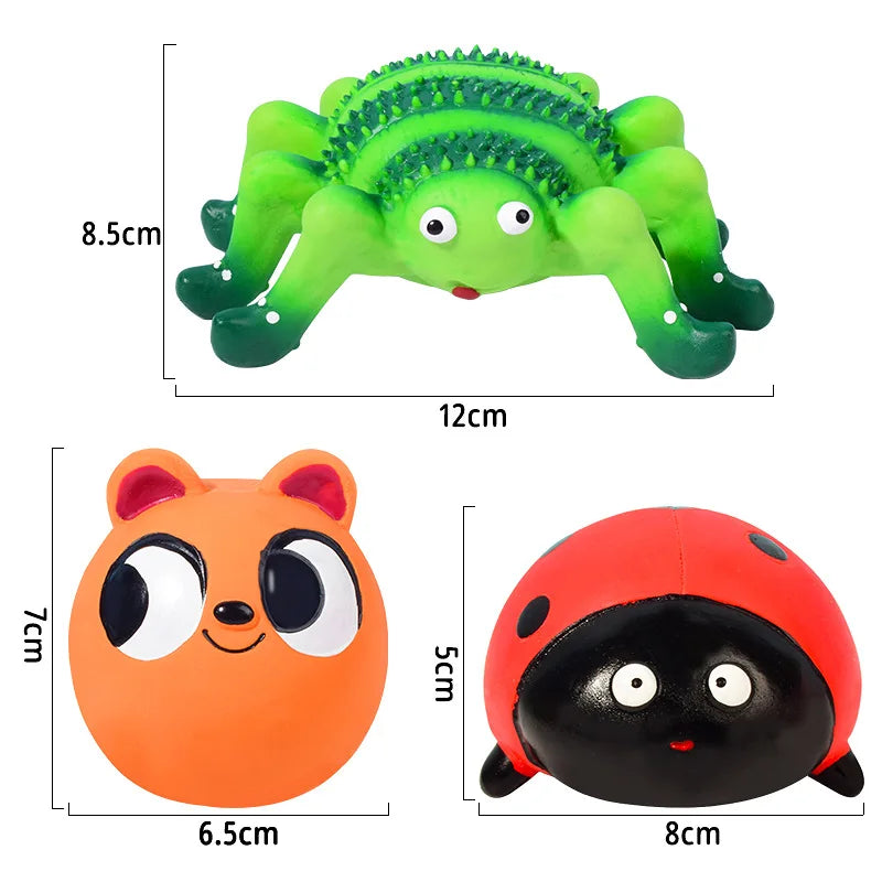 Cute Dog Toys Chewers Rubber Tough Squeaky Puppy Pet Latex Toy