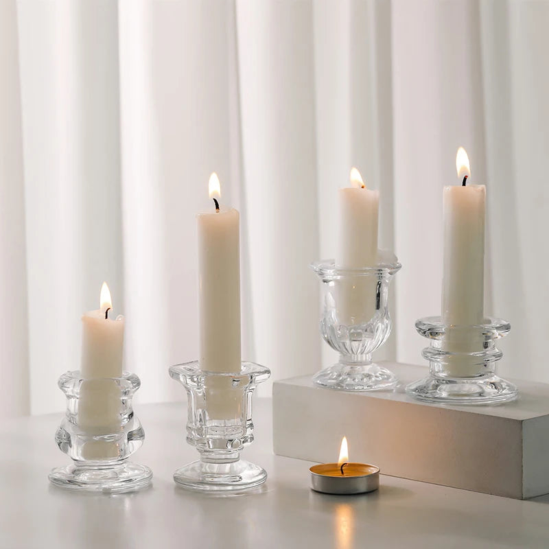 Glass Candle Holder Novelty Nordic Decor Candlestick Romantic Candle