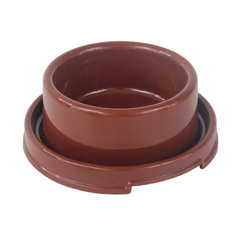 Round Pet Single Bowl for Dogs Cats Food Water Feeding Non-Slip Fixed