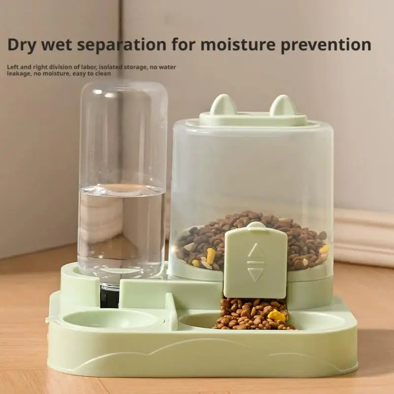 Pet Feeder Dual Food Bowl All-in-One Automatic Food Water Dispenser