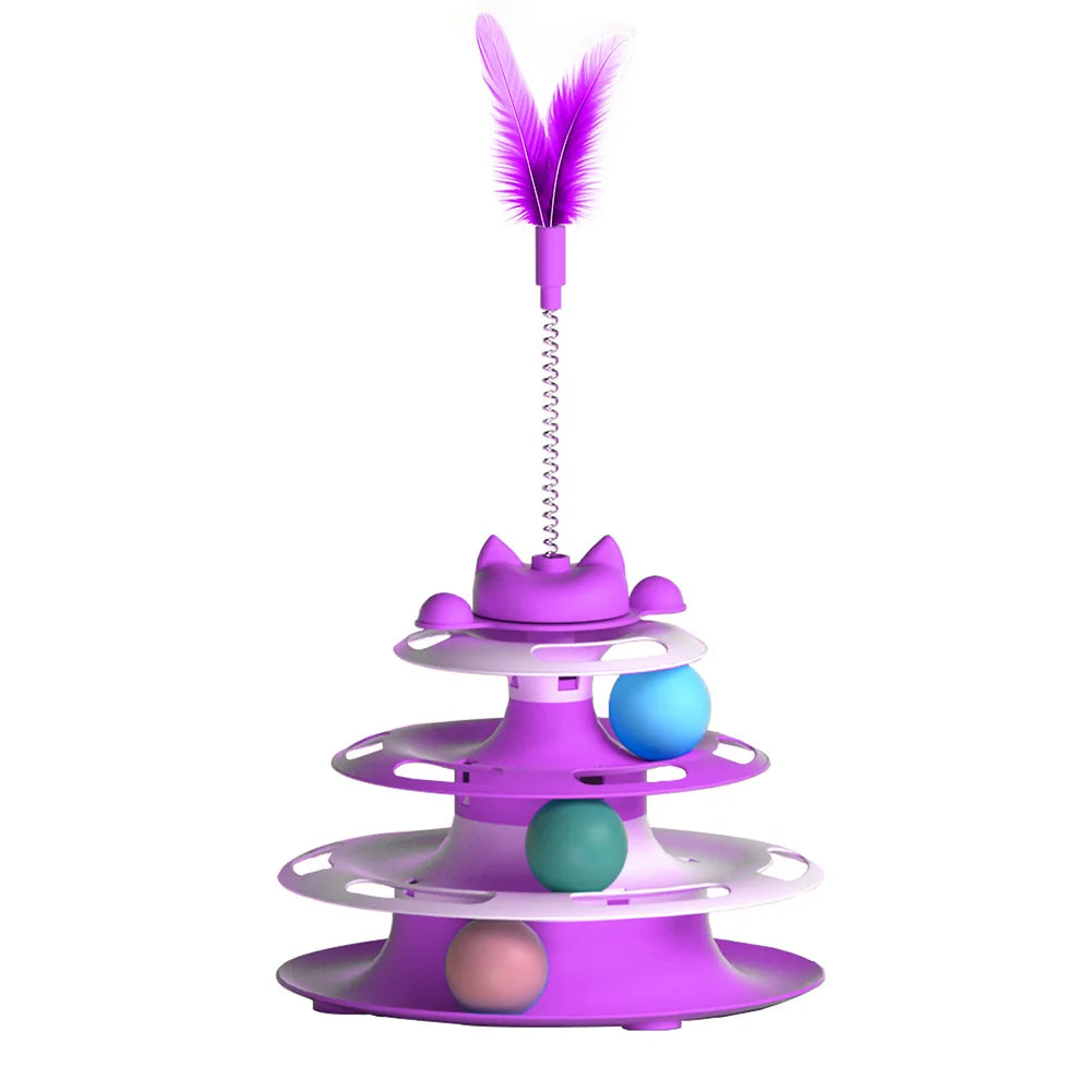 Cat Toys for Self-Entertainment: Interactive Turntable, Teaser Wand