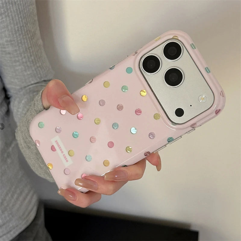 INS Korean Colorful Point Phone Case For Iphone 18 17 17Pro 17ProMax