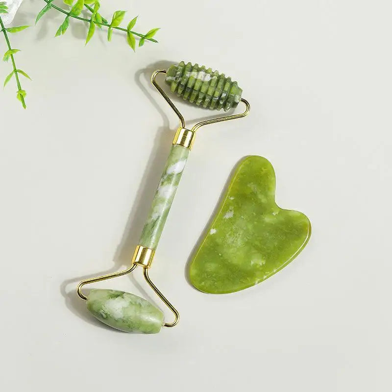 Natural Jade Roller & Gua Sha Set