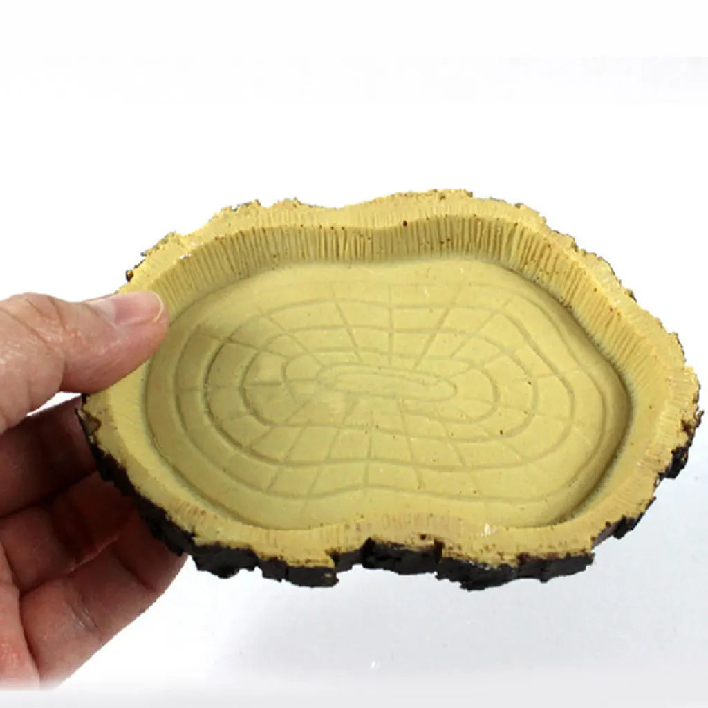 Pet Reptile Feeder Bowl Basin Resin Non-Toxic Food Water Pot Turtles