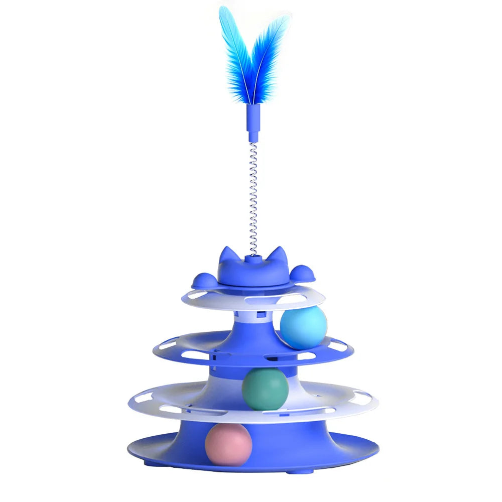 Cat Toys for Self-Entertainment: Interactive Turntable, Teaser Wand
