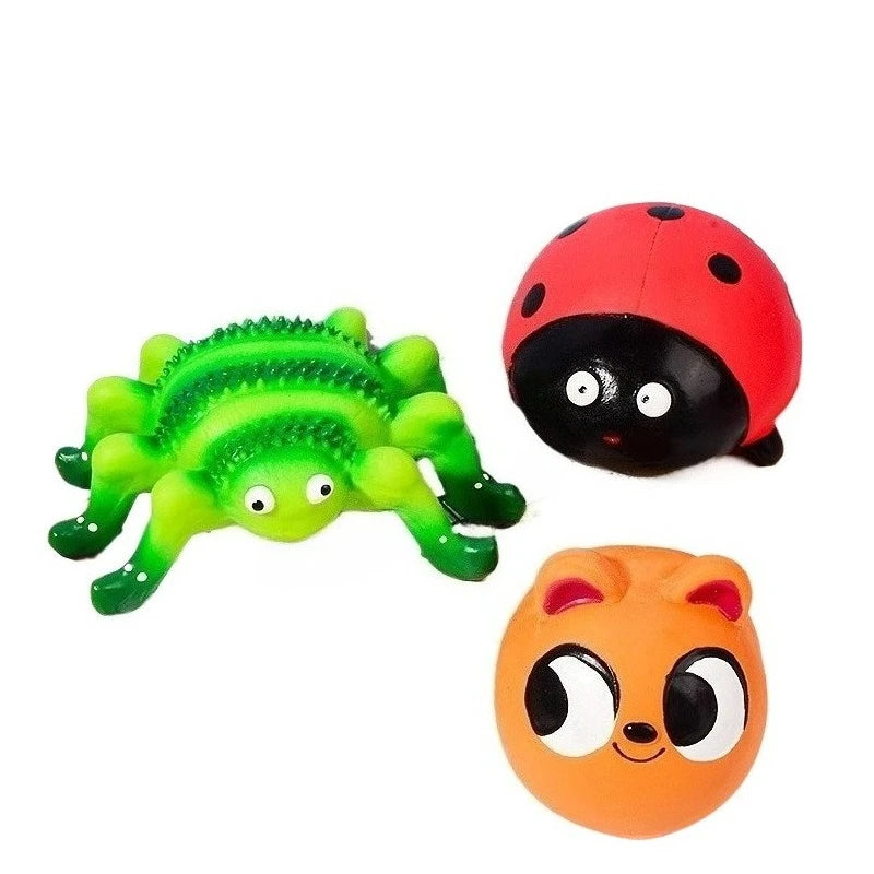 Cute Dog Toys Chewers Rubber Tough Squeaky Puppy Pet Latex Toy