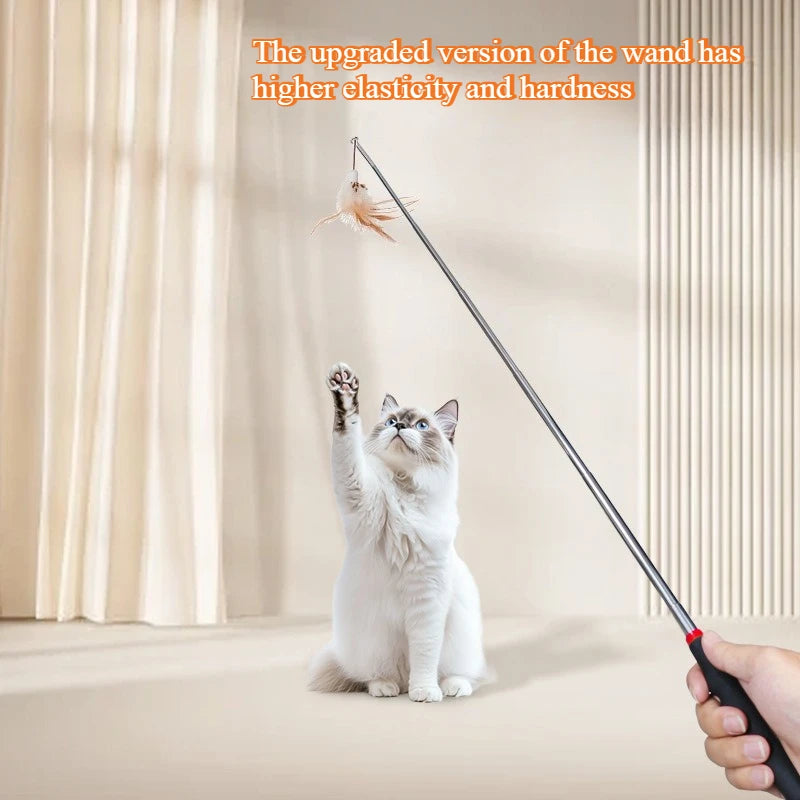 Cat Toys for Indoor Cats Interactive Cat Toy Retractable Wand Toy