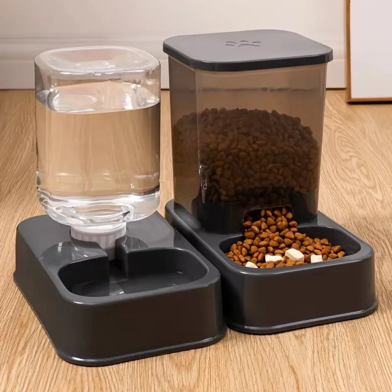 Automatic Portion-Controlled Pet Feeder Bowl with Water Dispenser for