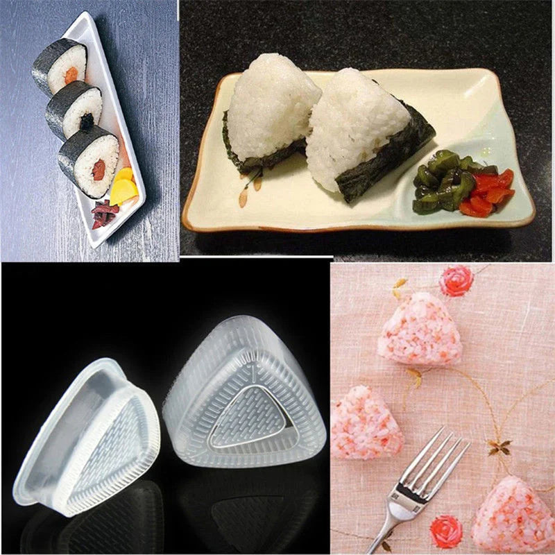 2Pcs Triangular Plastic Sushi Rice Ball Maker Mould Onigiri Mold Set
