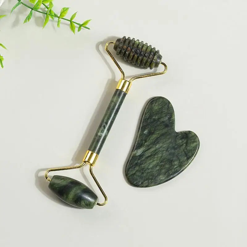 Natural Jade Roller & Gua Sha Set