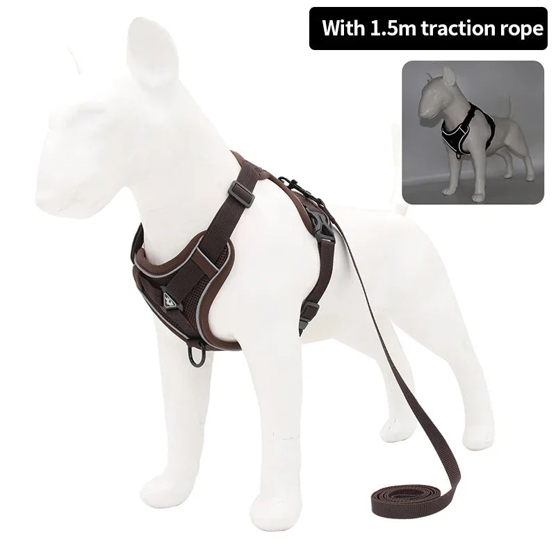 Dog Harness Leash Set For Small Medium Dogs Cat Hiking Adjustable