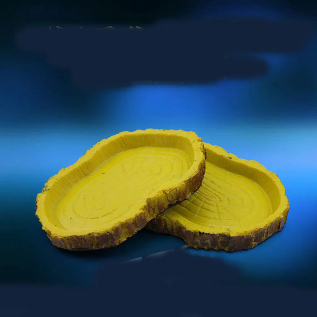 Pet Reptile Feeder Bowl Basin Resin Non-Toxic Food Water Pot Turtles