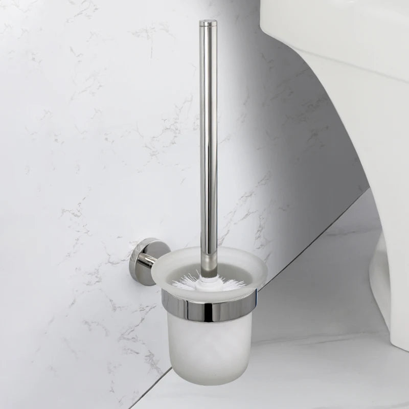 Bathroom Accessories Chrome Polished Toilet Brush Holder Towel Bar