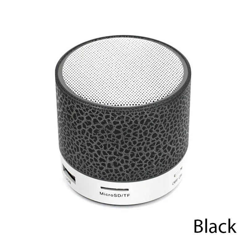 Portable Mini Bluetooth Speaker Colorful LED Light Subwoofer, TF USB