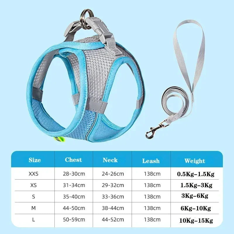 Dog Harness Leash Set for Small Dogs French Bulldog Chihuahua Pug