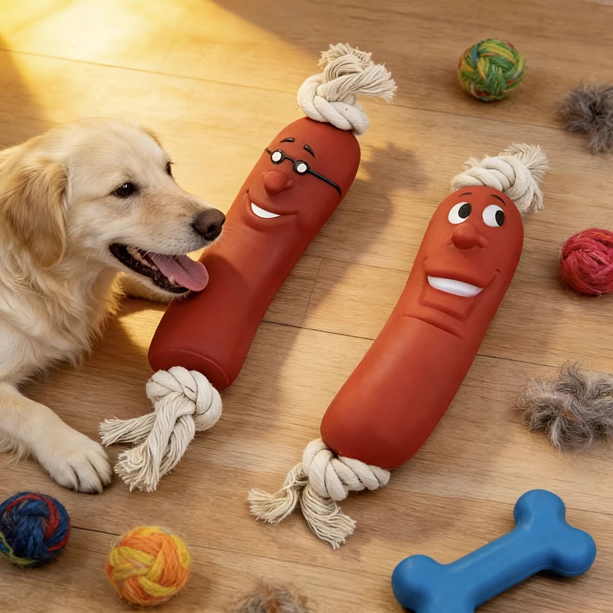 Dog Sausage Chew Toy - Bite-Resistant And Not Easy to Break