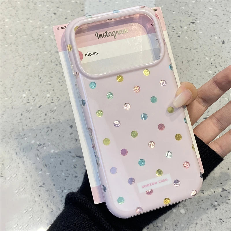 INS Korean Colorful Point Phone Case For Iphone 18 17 17Pro 17ProMax