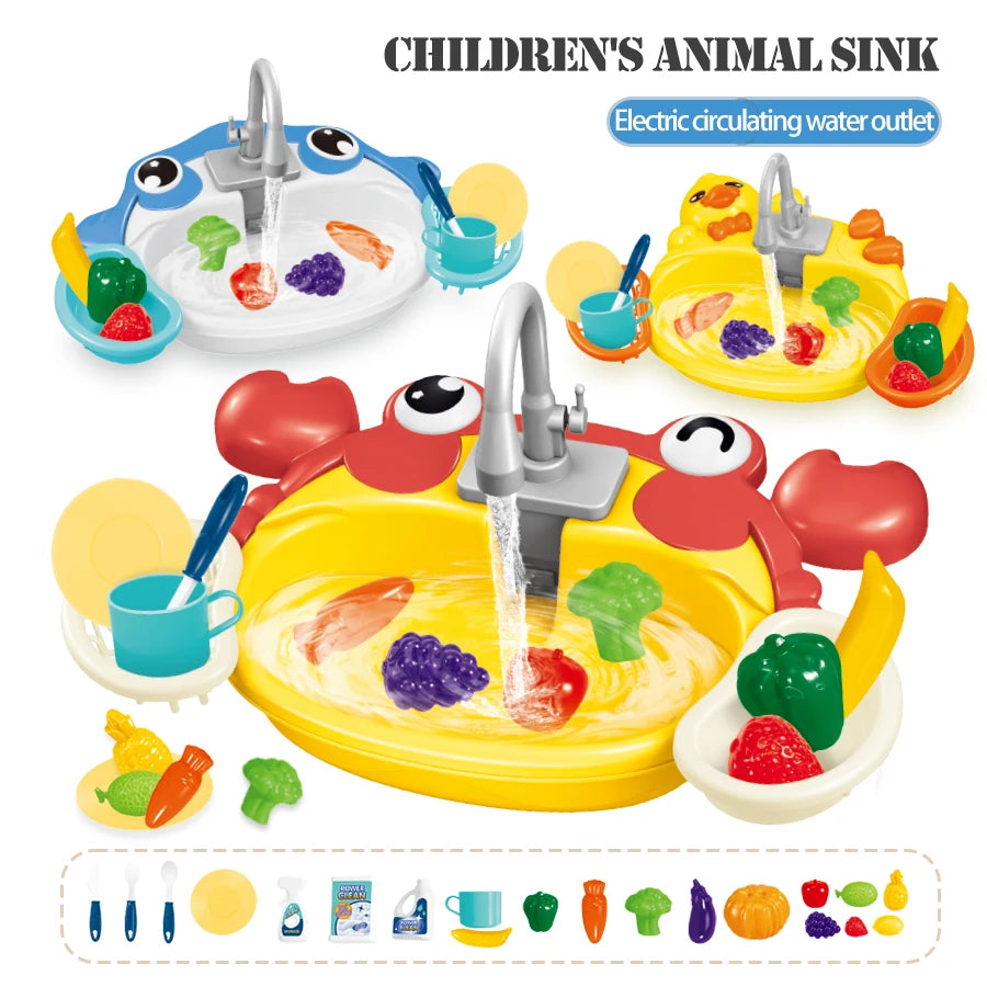 Kitchen Dishwasher Playing Toys, Electric Play Kitchen Sink Simulated