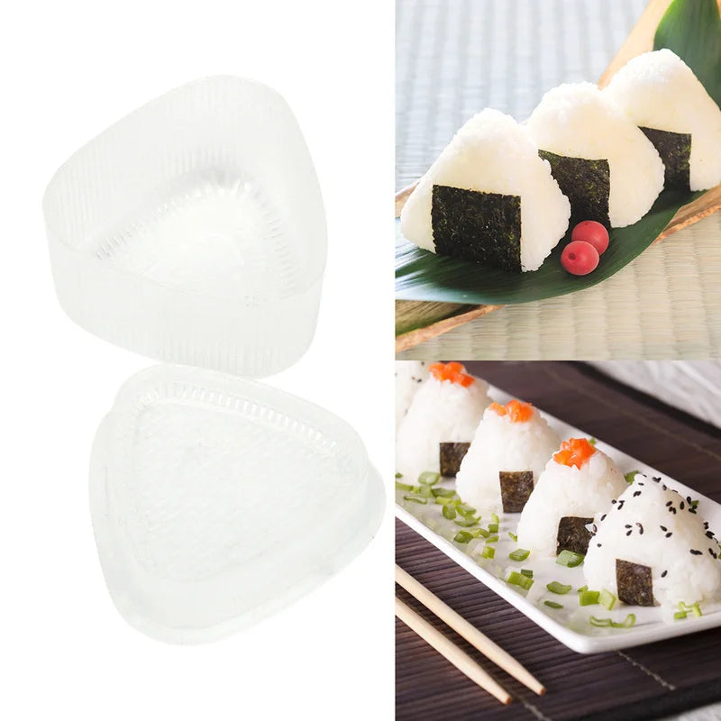 2Pcs Triangular Plastic Sushi Rice Ball Maker Mould Onigiri Mold Set