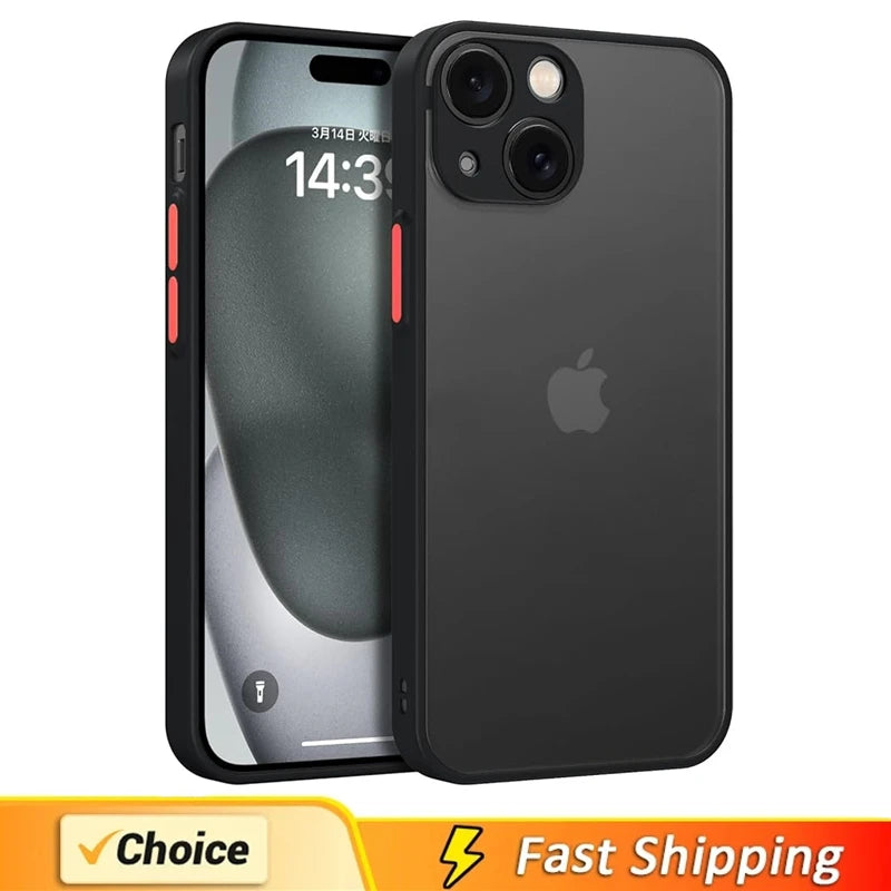 Matte Phone Case For iPhone 14 13 12 15 Pro Max Mini Luxury Soft