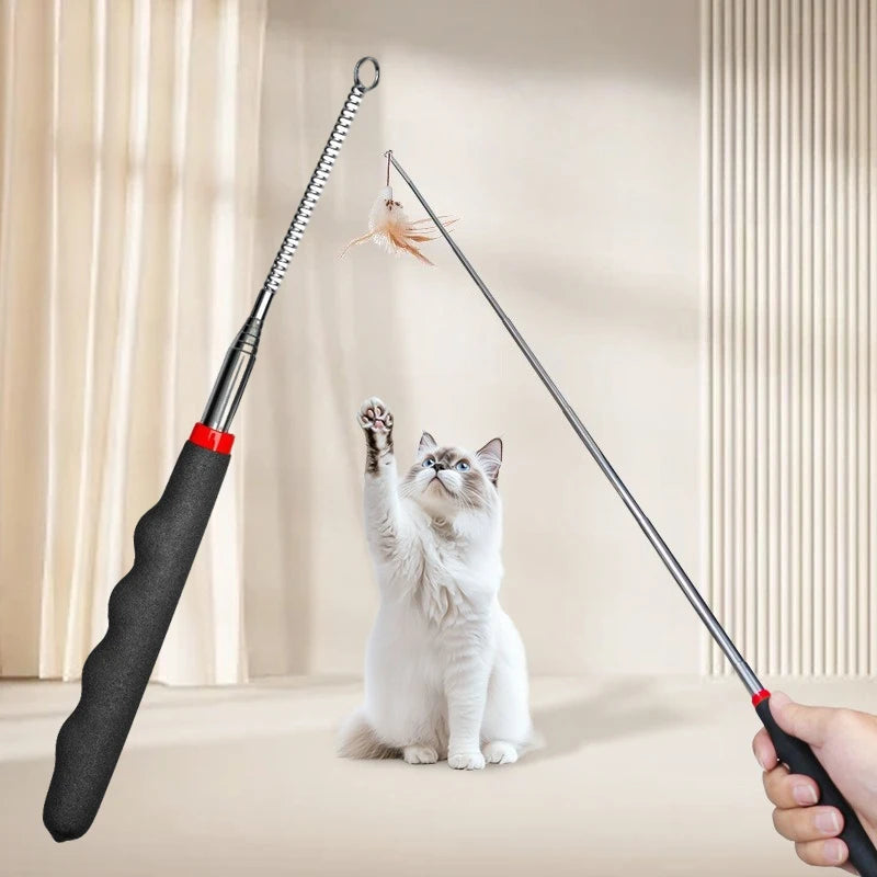 Cat Toys for Indoor Cats Interactive Cat Toy Retractable Wand Toy