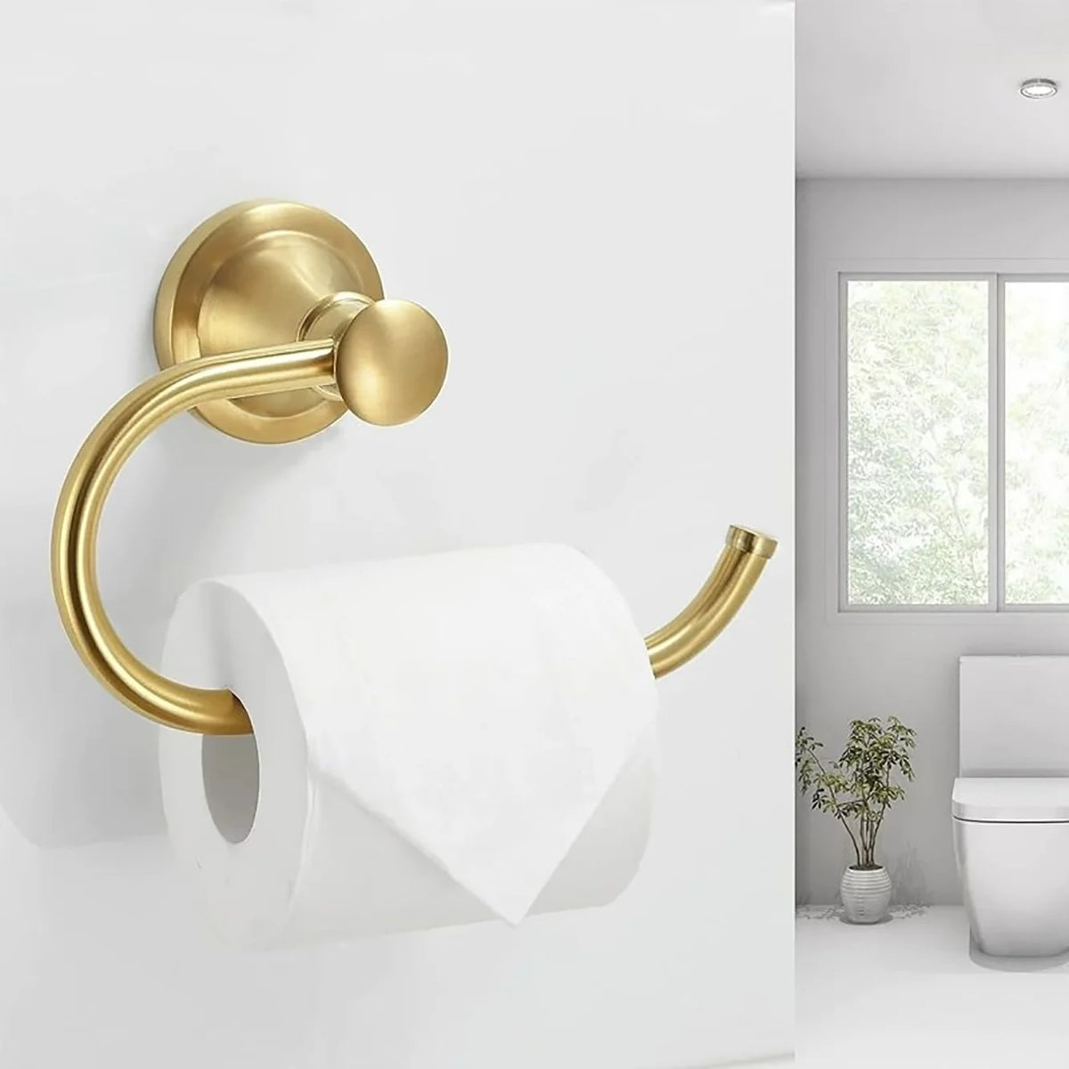 Chrome Toilet Paper Holder Solid Brass Roll Holder Polish Shlef Paper