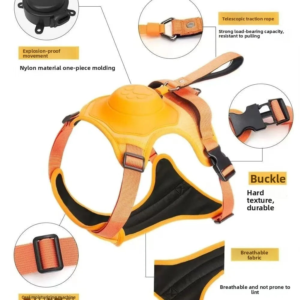 Dog Leash Harness All In One Retractable Dog Walking Rope Medium