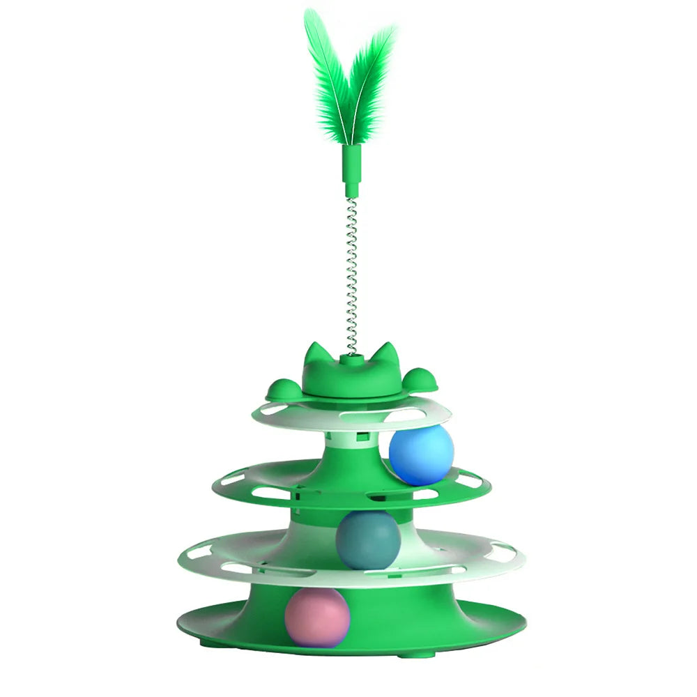 Cat Toys for Self-Entertainment: Interactive Turntable, Teaser Wand